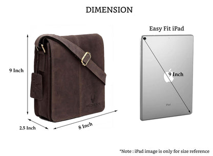 WildHorn Genuine Leather Sling Bag for Men | Minimalist, Spacious & Durable | Flap Closure | Adjustable Strap | 1-Year Warranty