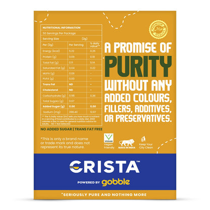 CRISTA 100 gms Chatpata Chaat Masala | Chat Masala | Chat Masala Powder | Vegan | No Onion | No Garlic | No Added Sugar | Trans Fat Free | Zero added Colours & Preservatives