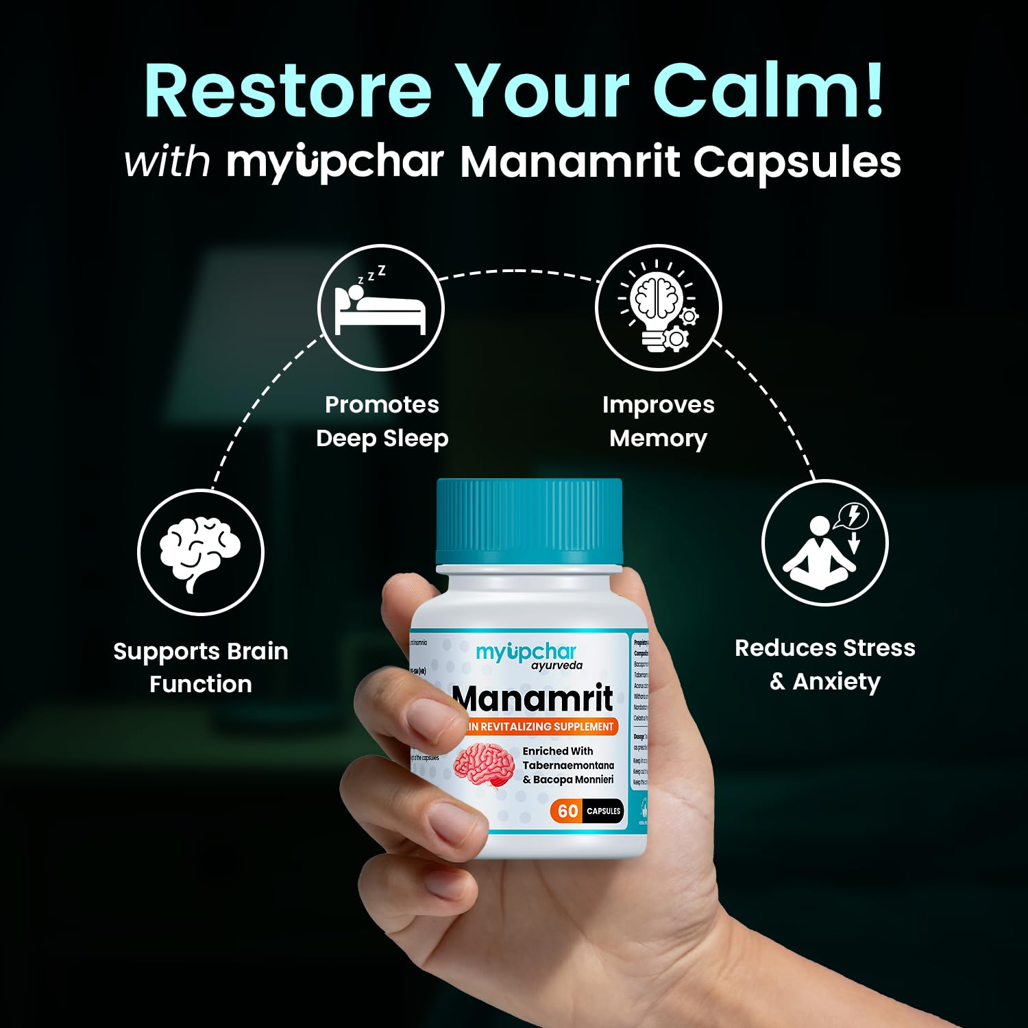 myUpchar Ayurveda Manamrit Sleep Support Capsules | With Jatamansi, Ash- image 6