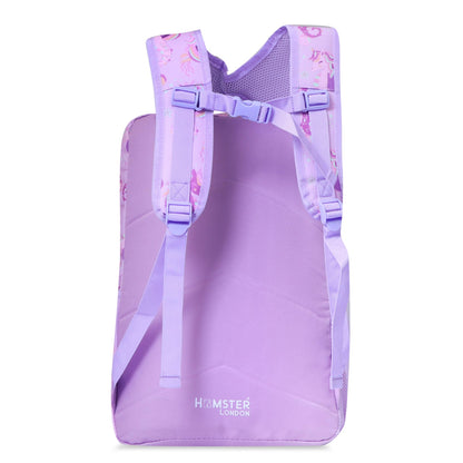 HAMSTER LONDON Twinkle Horn Unicorn Backpack Jumbo –15.9L Spacious Purple Backpack| Durable PU Material, Water-Resistant | 3 Zipped Compartments & Padded Straps(L12cm x W5cm x H17cm)