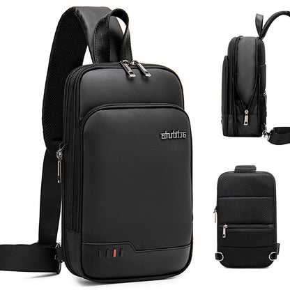 Arctic Hunter Expandable Sling Bag for Men Crossbody Slim 8L Sling Backpack Multi-pocket for Travel Chest Bag with 10.9" iPad Pocket Water-resistant One Side Shoulder Passport Bag for Office,Black