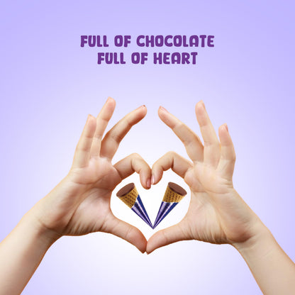 Pure Temptation Chocoblast Chocolate Filled Waffle Cones | Chocolate Gift Pack | Crunchy Chocolate Snack | Individually Wrapped Bites | Premium Chocolate Box for Kids & Adults (8, Chocolate)