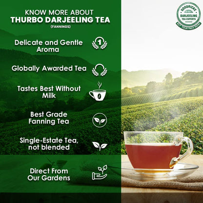 GOODRICKE Thurbo Fanning Darjeeling Tea - 250 gm (Pack of 1) |Fanning | Premium Black Tea with Long Lasting Taste and Aroma