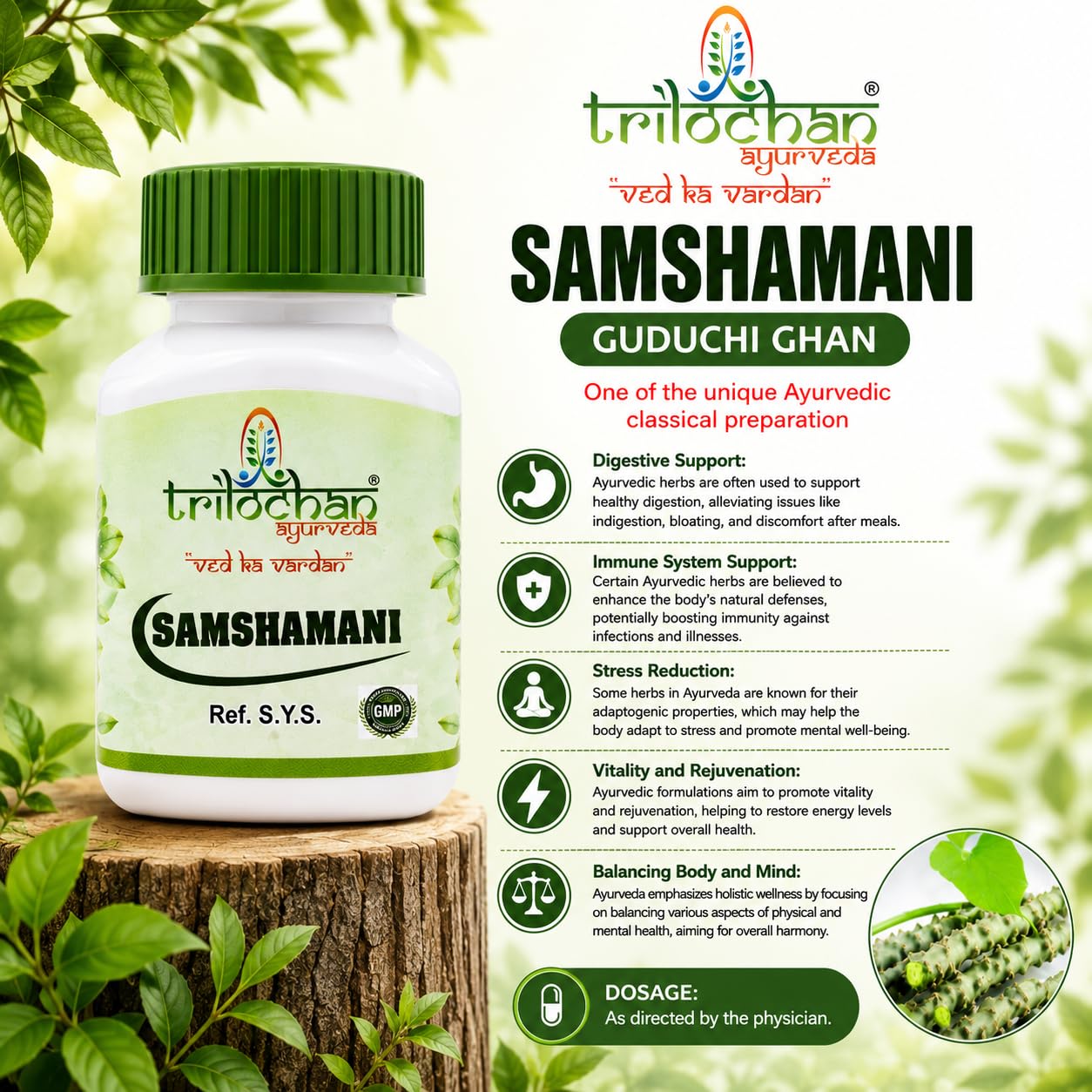 Trilochan Samshamani Ayurvedic Immunity Booster Energy Tablets for Health Care Indigestion Supplement Appetite Booster for Men & Women 60 Tablets