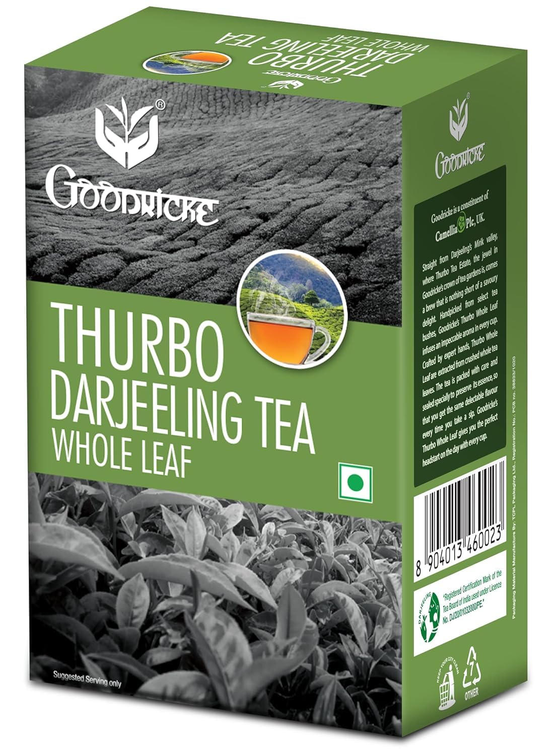 GOODRICKE Thurbo Darjeeling Tea - 250Gm(Pack Of 1)| 100% Pure & Original Single Estate Whole Leaf Tea | Premium Black Long Loose Tea Leaves With Rich Taste
