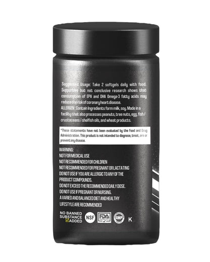 MUSCLEADIC NUTRITION Omega 3, 1000 mg Omega 3 with 360 mg EPA & 240 mg DHA, for Brain, Heart, Eyes, and Joints Health, 90 Fish Oil Capsules