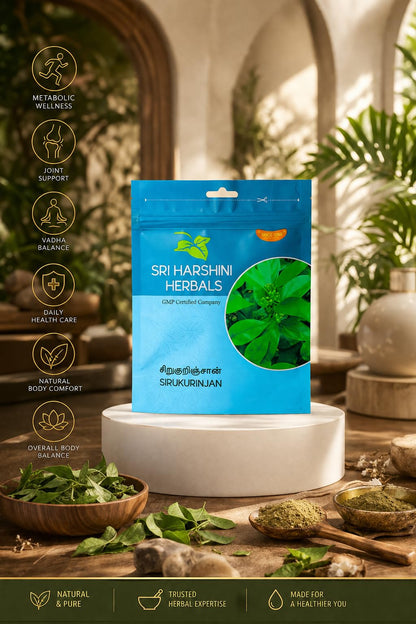 SRI HARSHINI HERBALS Siru Kurinjan Powder 50g | Herbal Supplement for Metabolic Wellness and Joint Support | Vadha Balance Daily Health Care and Natural Body Comfort | Herbal Wellness Powder for Overall Body Balance