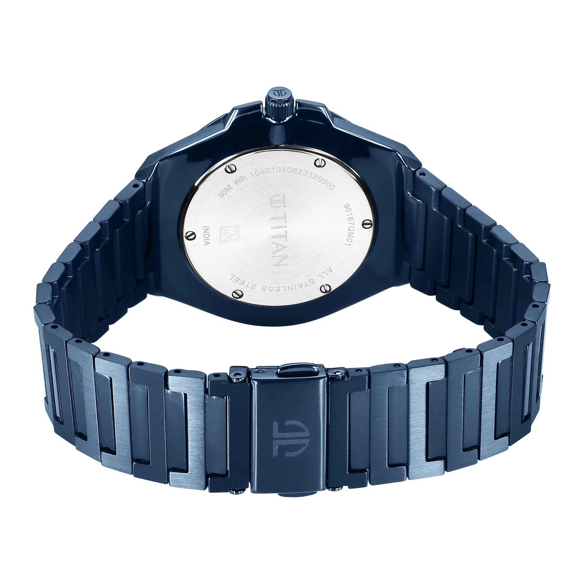 Titan Classic Slim Quartz Analog with Date Blue Dial Stainless Steel St- image 3