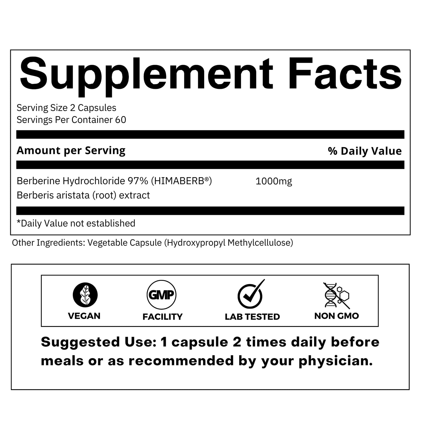 FOLIUS LABS Clean Label Berberine HCl 97% - Clinically Studied Ultra High Strength Pure Berberine Supplement 500mg - Support Blood Sugar, Lower Cholesterol, PCOS supplements - 120 Capsules
