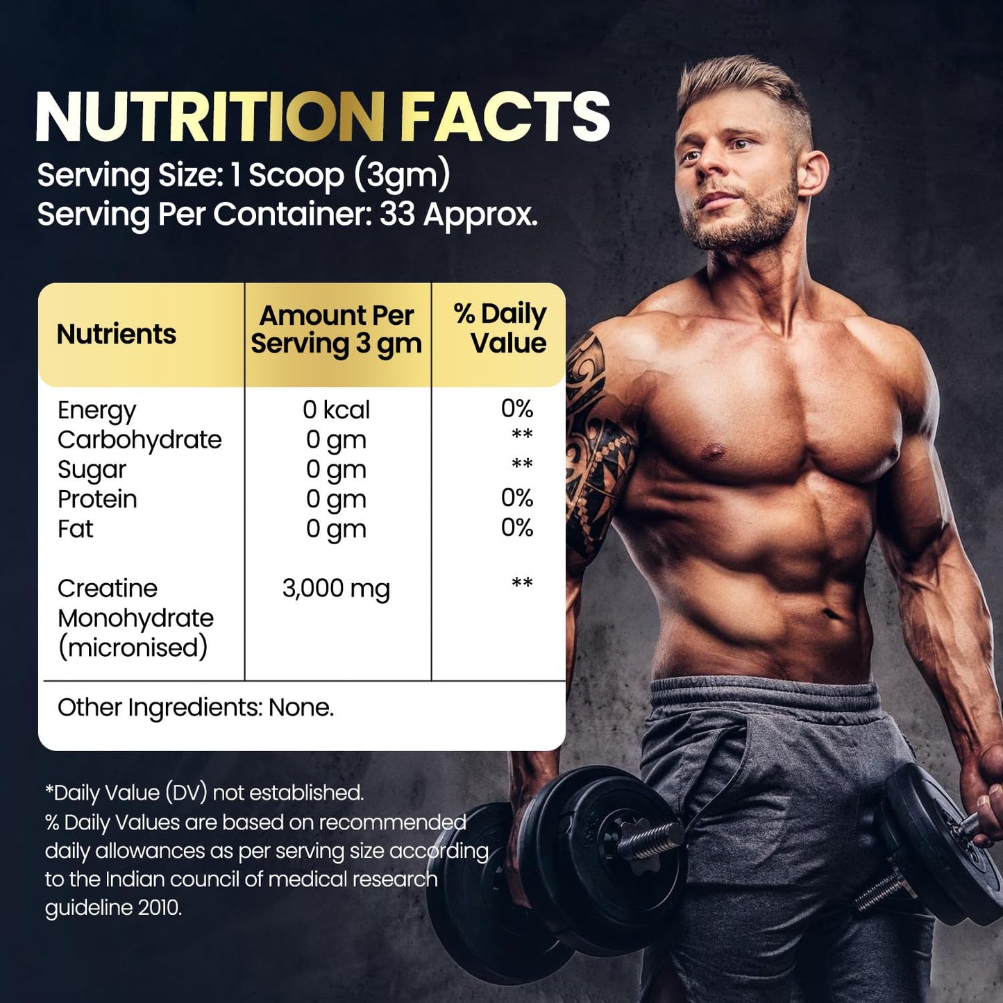 Vlado's Himalayan Organics Pure Micronised Creatine Monohydrate Powder I Pre/Post Workout Supplement, Instant Energy for Athletic Performance I Faster Muscle Building & Recovery I Certified I Max Absorption I Gain Lean Muscle, More Strength, and Faster Wo
