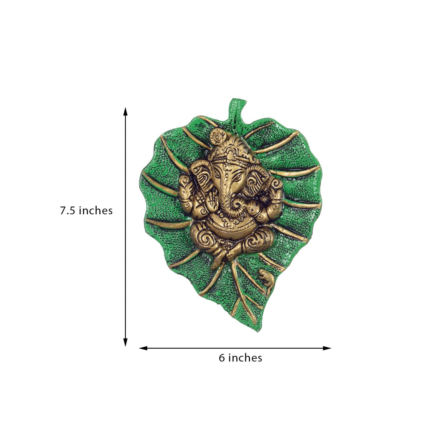 eCraftIndia Lord Ganesha on Green Leaf- image 2