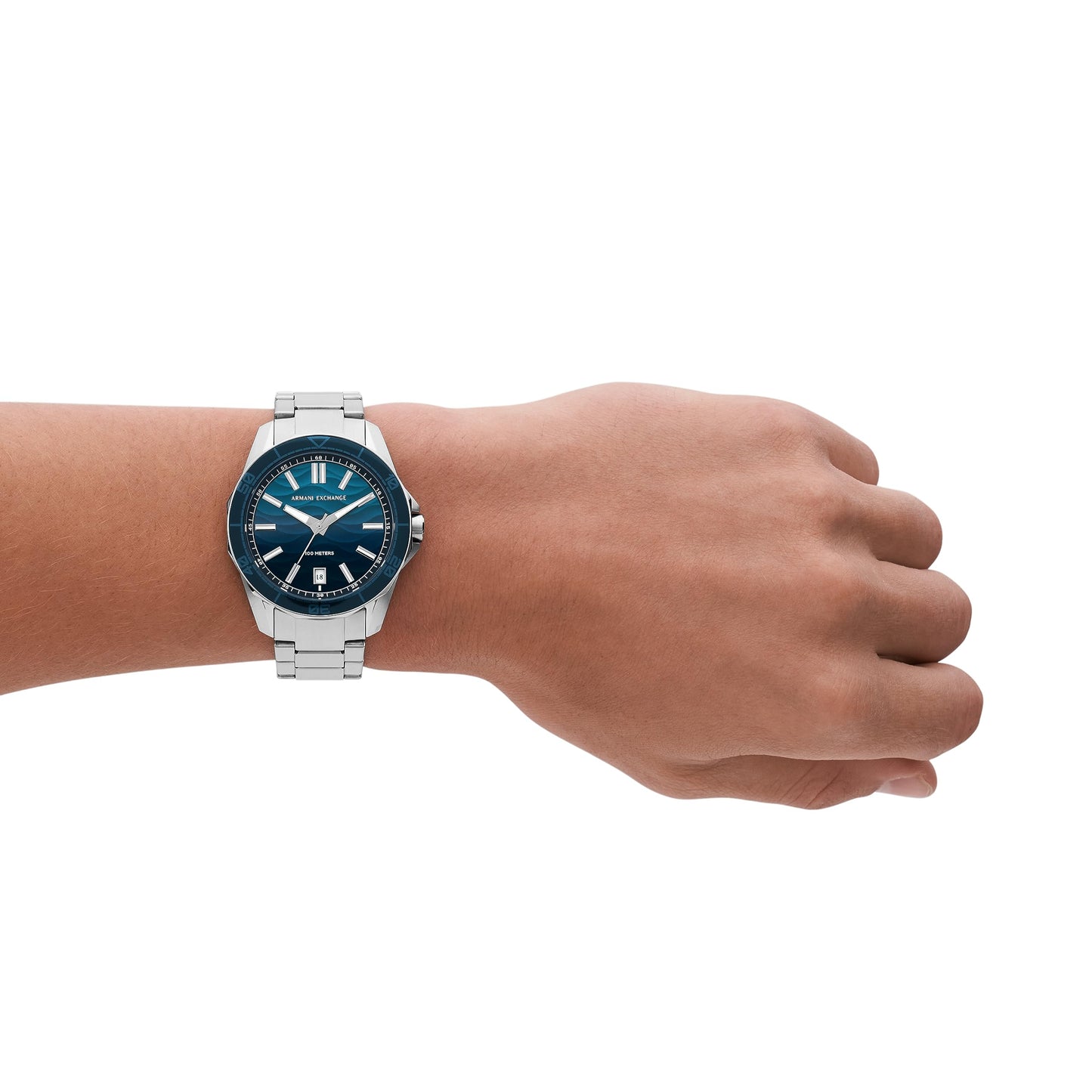 Armani Exchange Analog Blue Dial Men's Stainless Steel Watch-Ax1950
