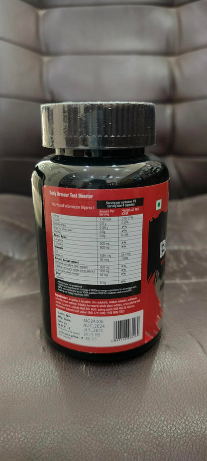 Wellbe Nutrition Body Armour Test Booster (60 Capsules) For Recovery |Strength|Energy Endurance