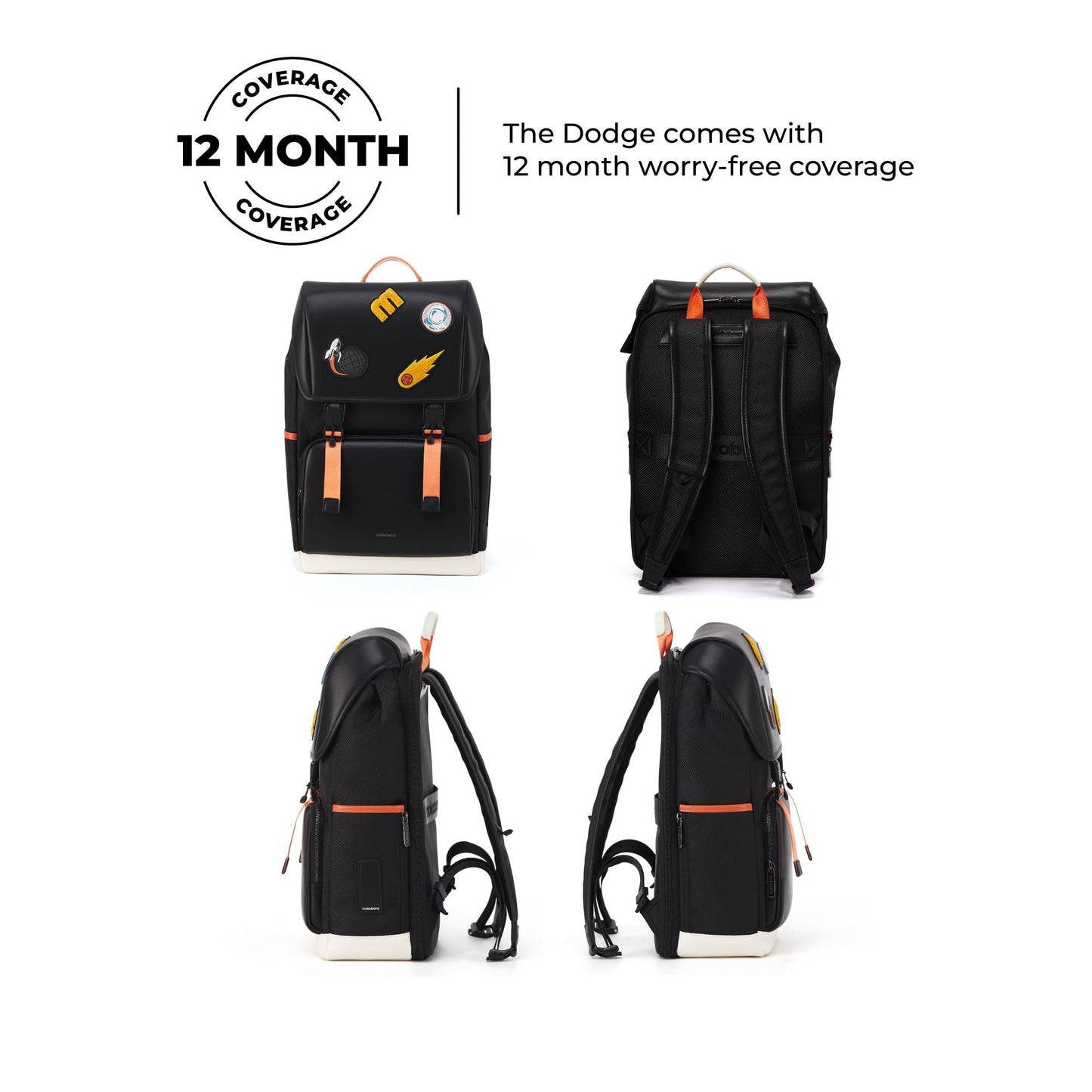 MOKOBARA The Dodge Backpack | Water-Resistant Nylon With Vegan Leather Trims | 15.6” Laptop & Tech Compartment | Organised Travel & Commute Bag | Black | 21L