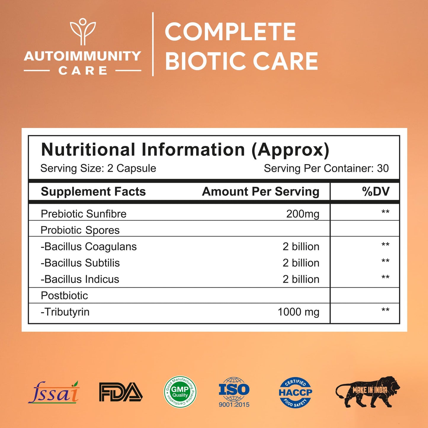 Autoimmunity care Complete Biotic Care | 3-in-1 Prebiotic, Probiotic &- image 5