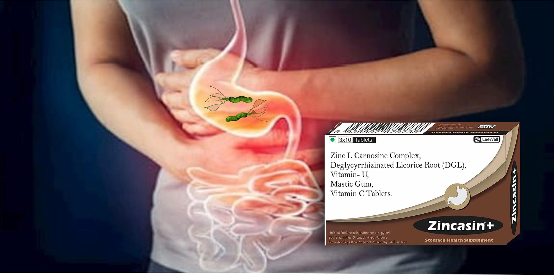 zincasin +plus Zinc L carnosine, Vitamin U, DGL Deglycyrrhizinated Lico- image 8