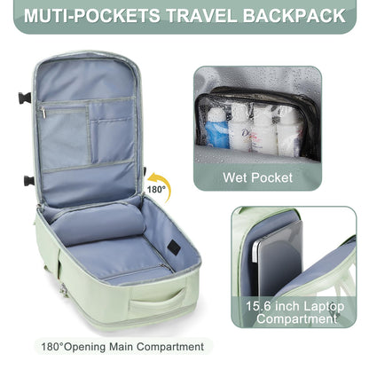 PAUBACK travel backpack for women men, Mint Green, Update