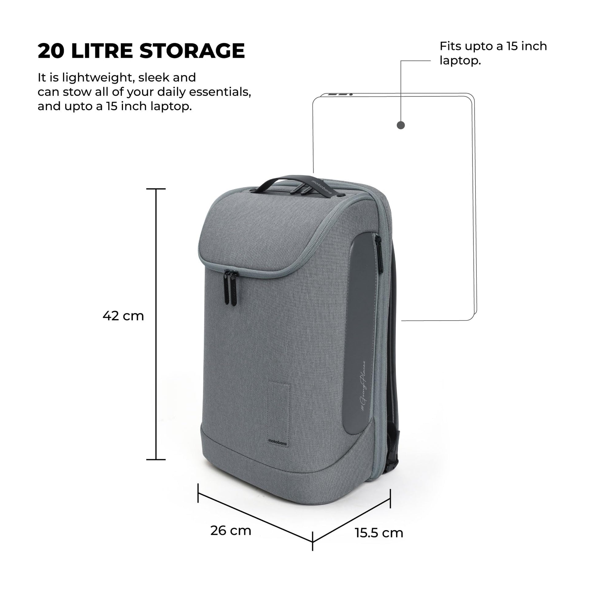 MOKOBARA The Transit 20L Premium Polyester 15" Unisex Laptop Backpack (- image 6