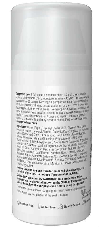 Now Foods, Natural Progesterone, Liposomal Skin Cream, Calming Lavender- image 6