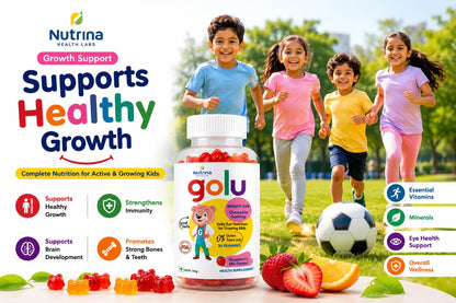 Nutrina Health Labs Golu Multivitamins And Minerals Gummy For Kids 5 to 13 years, Supports Child Growth And Development, Boosts Energy Level, 30 Gummies (Pack of 1)