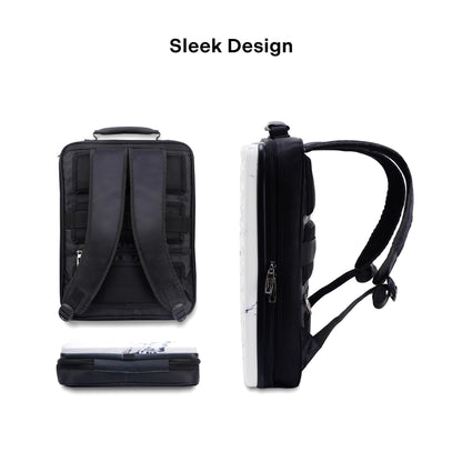 Assembly Edge Hard Shell Laptop Backpack for Men Women 15.6 Inch Rigid Polycarbonate Office Travel Bag with Breathable Back Marble