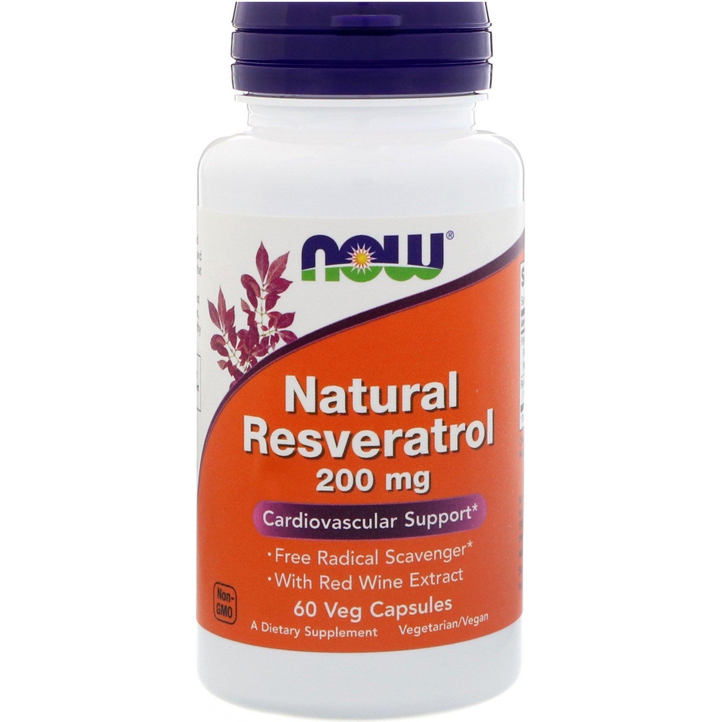 NOW Foods Natural Resveratrol -- 200 mg - 60 Vegetarian Capsules