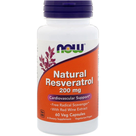 NOW Foods Natural Resveratrol -- 200 mg - 60 Vegetarian Capsules