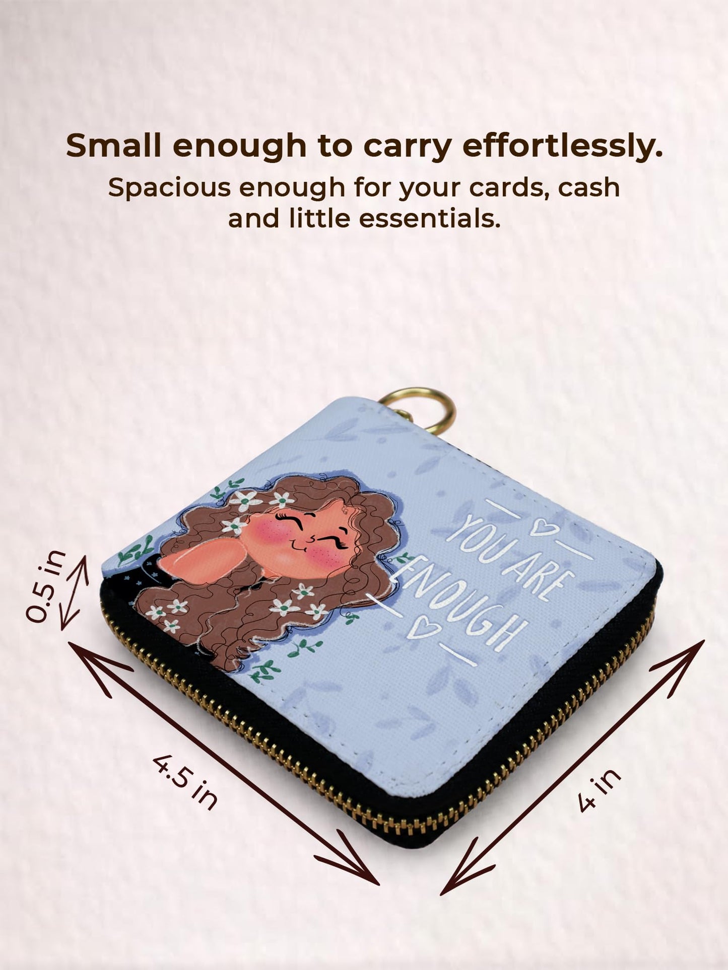 Kalankit Women's Small Zip Wallet | Bi-Fold Purse with Card Slots, Cash & Coin Pocket | Compact Wallet for Women & Girls | Stylish Daily Use Purse | Gift for Sister & Friends