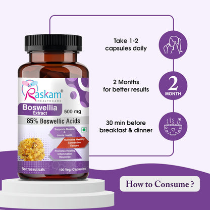 RASKAM BOSWELLIA Serrata Extract - 120 Vegetable Capsules