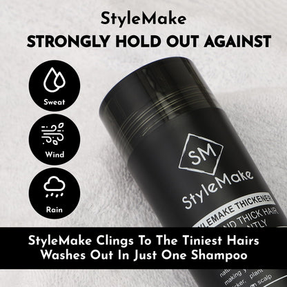 STYLEMAKE Thickener Hair Loss Concealer | Transform Thin, And Fine Hair With Hair Building Fibre | Hair Building Fibers For Men And Women (Black) | Completely Undetectable, 28 Grams