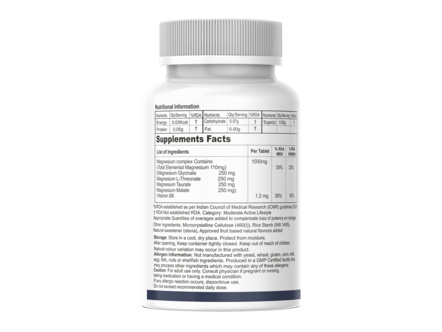 Tryptobal -Mg Multi Magnesium Complex (Magnesium L threonate, Magnesium Glycinate, Magnesium Taurate, Magnesium Malate) with Vitamin B6 for Nerve, Muscle, Bone Health -60 Sugar-Free Chewable Tablets