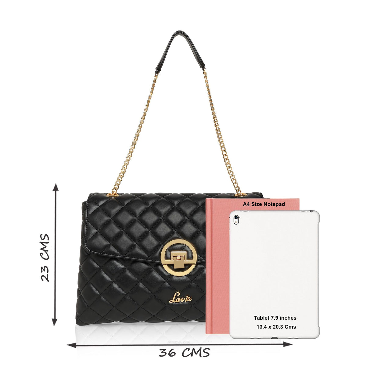 Lavie Women's Quilt Eden Flap Satchel Handbag for Women | Satchel Bag for Work | Ladies purse | Stylish Shoulder Bag | Gift For Women