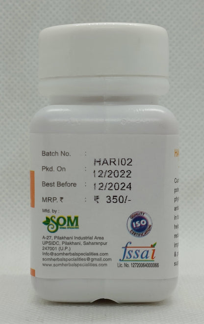 SOM HERBAL SPEACILITIES Haridra Satva Curcumin 30 Capsules | Immunity Boosters Capsules Curcuminoids Supplements For Better Absorption | Good For Skin & Joint Pains
