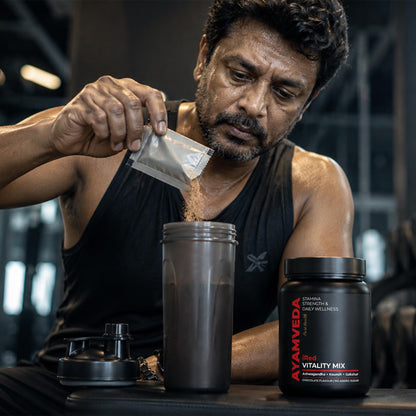 Ayamveda Vitality Mix Gym Edition | Ayurvedic Energy & Recovery Supplement for Men | Ashwagandha, Shilajit, Maca & Safed Musli Blend | Supports Strength, Stamina & Gym Performance