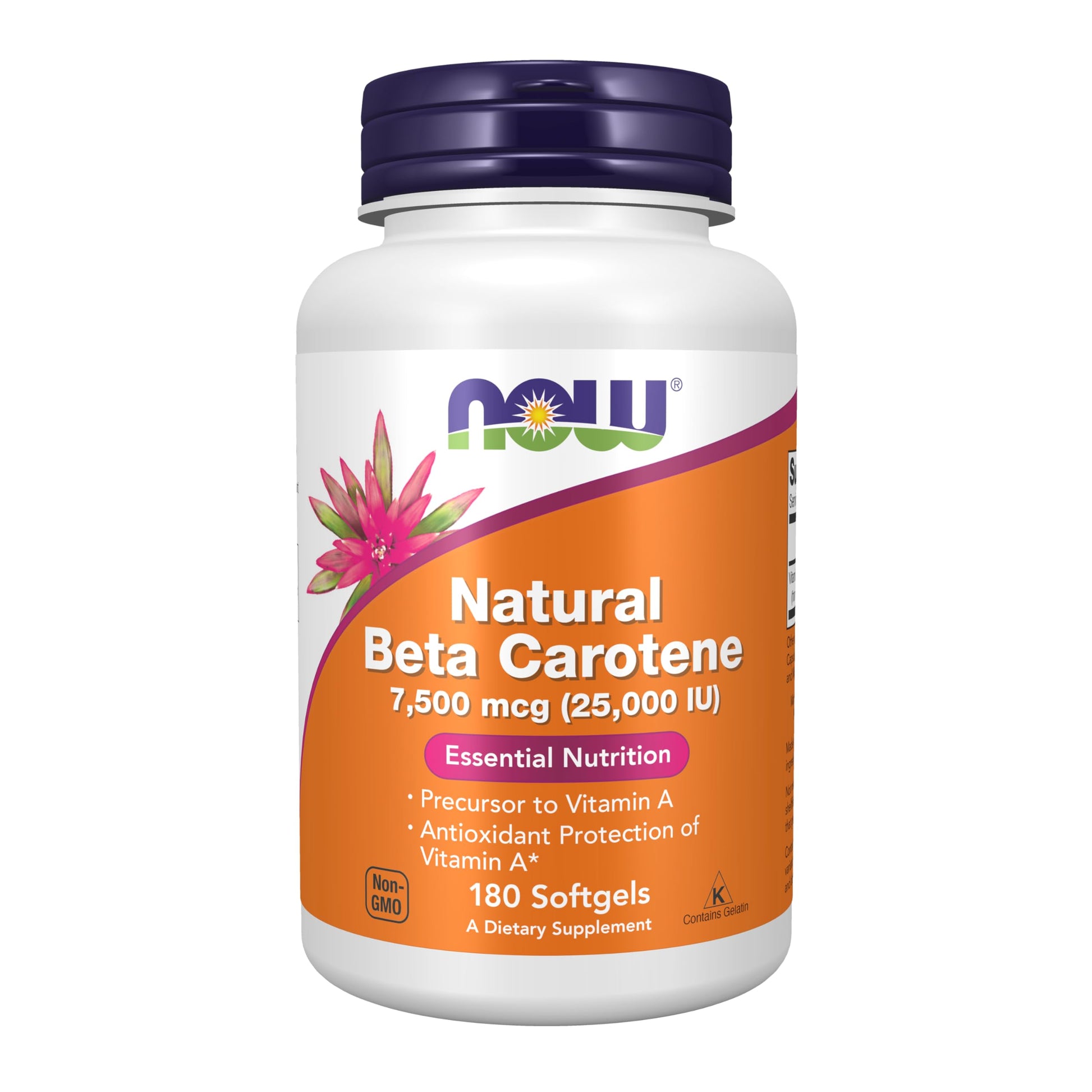 Now Foods Nat Beta Carotene 25000, 180 Sgels