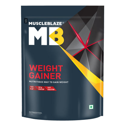 MuscleBlaze Weight Gainer with Added Digezyme (Chocolate, 1kg / 2.2lbs, 10 Servi