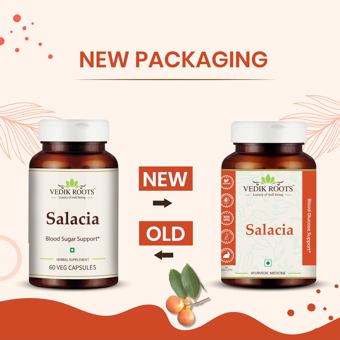 Vedikroots Salacia Oblonga Capsules – 60 Capsules | Supports Healthy Bl- image 2