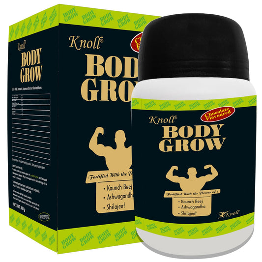 Knoll Healthcare Body Grow Powder For Muscle Mass Gain Weight Gainers And Weight Gain Muscle Building with Ashwagandha & Shilajeet (300g) per Pack (Pack of 3)