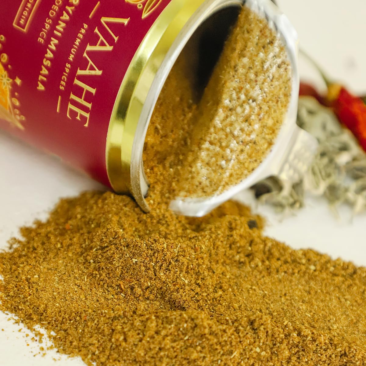 VAAHE Premium Biryani Masala | 17+ Natural Spices | Freshly Ground and Packed | 100% Pure and Natural | Single Origin | Premium Tin Box (70 gm)