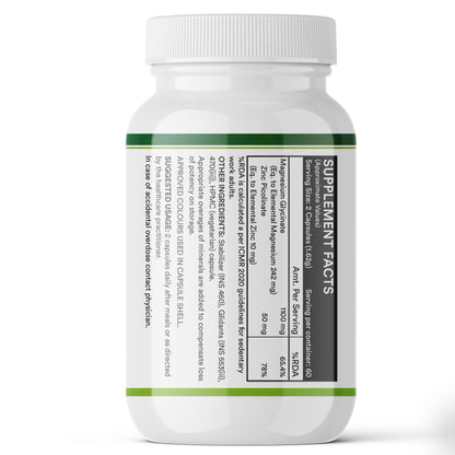 INLIFE Magnesium Glycinate Supplement 1100mg (Elemental Magnesium 242mg) with Zinc 10mg (as Zinc Picolinate) Per Serving, Relaxation & Healthy Muscle Function - 120 Capsules (Pack of 1, 120, count)