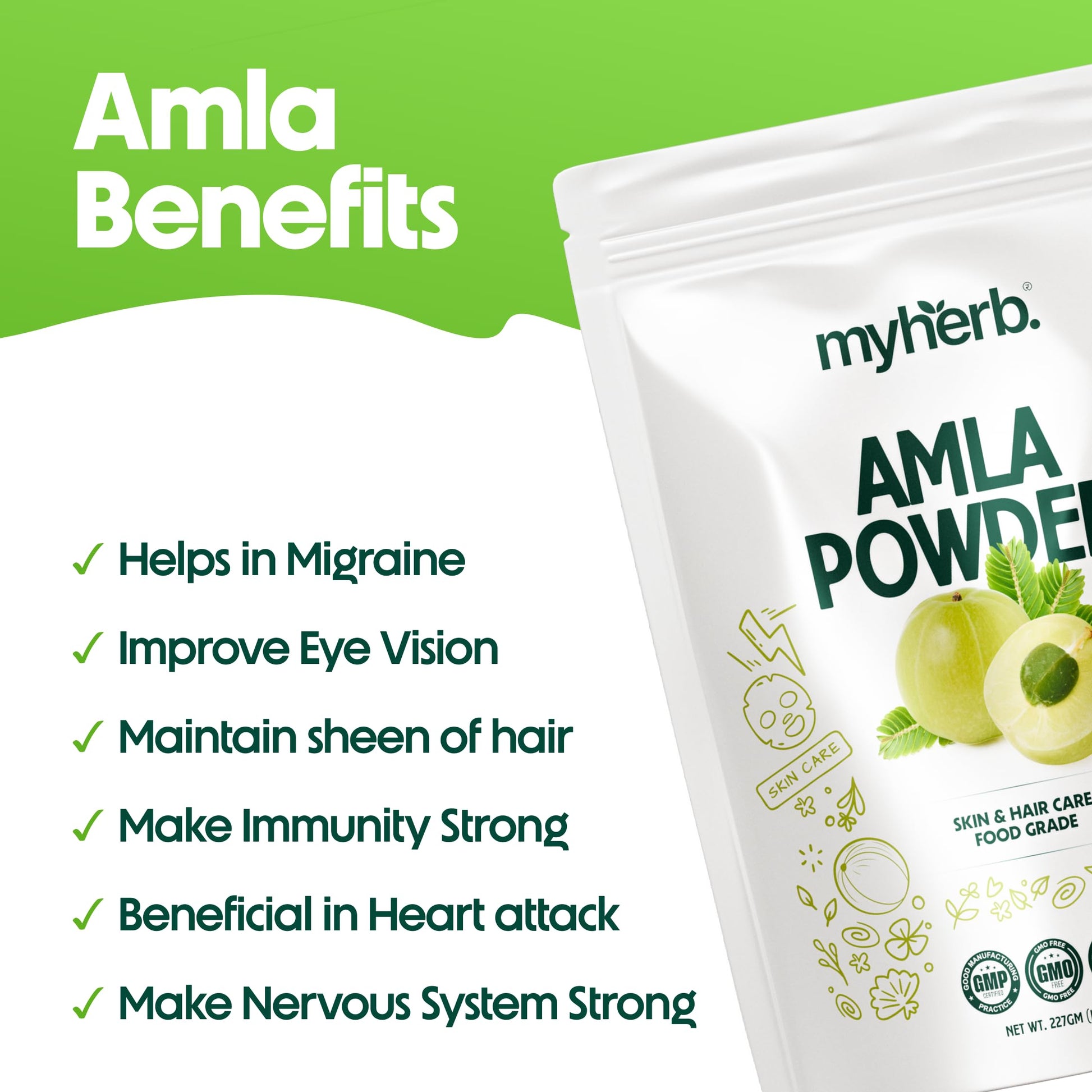MYHERB 100% Natural Organic Amla Indian Gooseberry Powder (Dry), For Sk- image 7