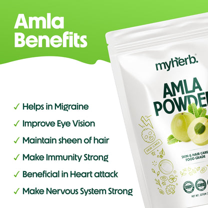 MYHERB 100% Natural Organic Amla Indian Gooseberry Powder (Dry), For Sk- image 7