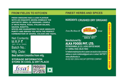 Alkas|Oregano|Seasoning for Pizza/Pasta/Italian Dishes|Easy Store Pack|100gm