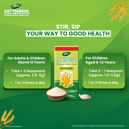 Dabur Sat Isabgol (Psyllium Husk) - 180g + 50g Free | Rich in Fiber | P- image 3