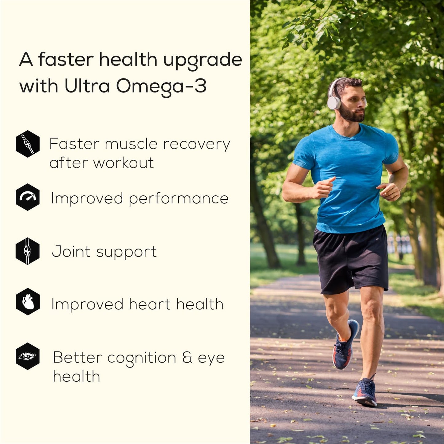 TrueBasics Ultra Omega 3 Fish Oil (90 Capsules) | Triple Strength with 1150mg Omega 3, 525mg EPA & 375mg DHA | For Heart, Joints & Brain Health