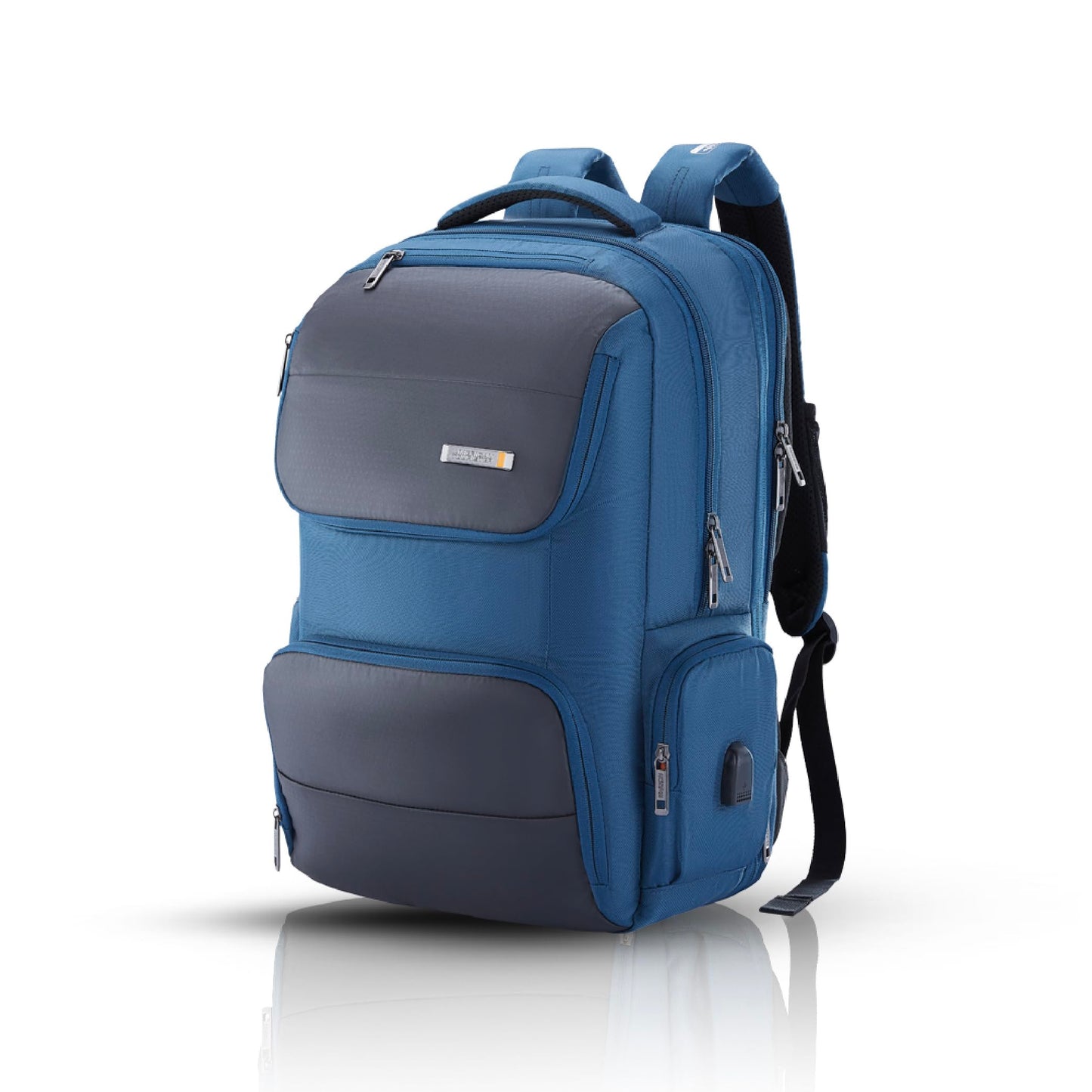 American Tourister Segno Expandable Laptop Backpack Navy |17" Laptop compatible,Lockable Pullers, Rain Cover, Smart Sleeve, Fleece Pocket, Tractum Suspension and Internal Organiser for Men and Women