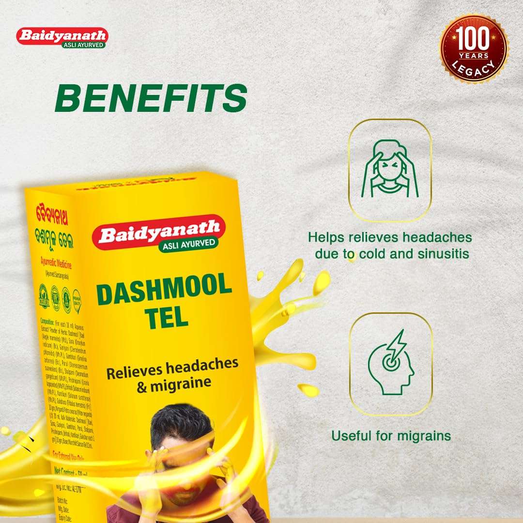 Baidyanath Dashmool Tel - 50ml | Ayurvedic Nasal Oil for Wellness, Herb- image 5