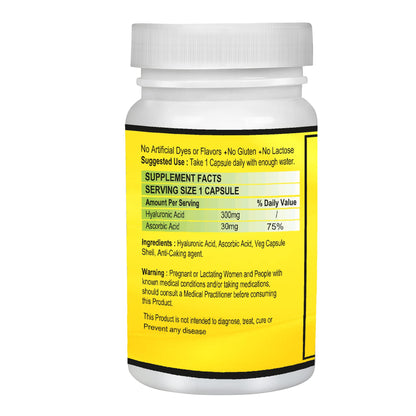 VITARUHE Hyaluronic Acid Capsules High Dosage, 300 mg Per Capsule, Vega- image 3