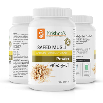 Krishna's Safed Musli (Chlorophytum borivilianum) Powder 100 g
