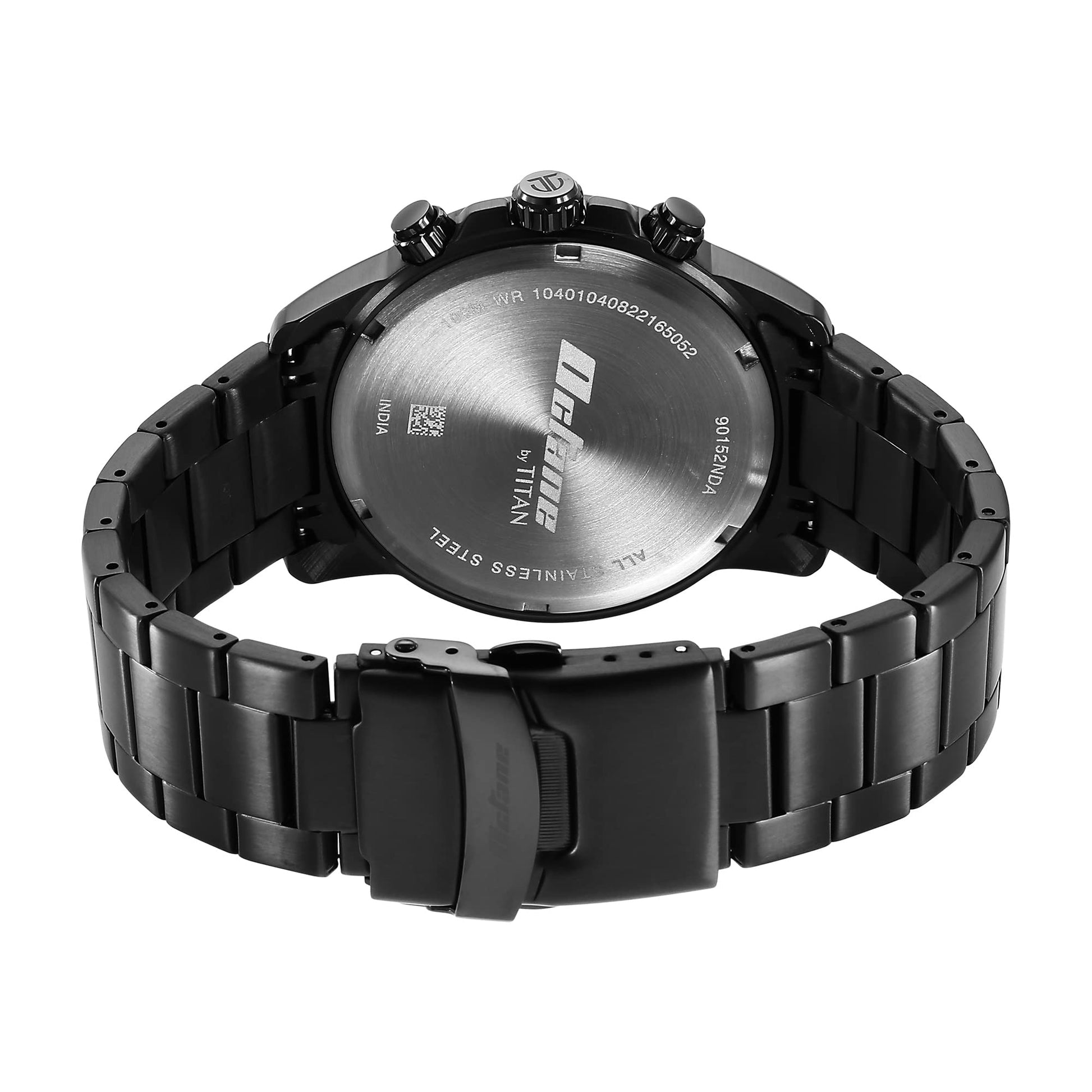Titan Octane Classic Sporty Black Dial Chronograph Stainless Steel Stra- image 4